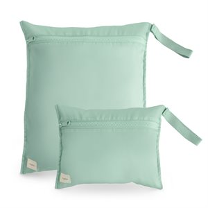 Mushie Water Resistant Wet Bag 2-pack - Roman Green